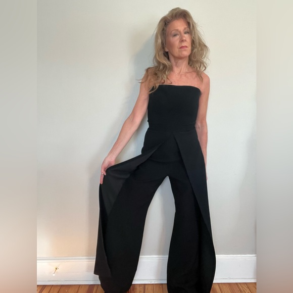 Alexis strapless wide leg skirt overlay style jumpsuit - Picture 2 of 13